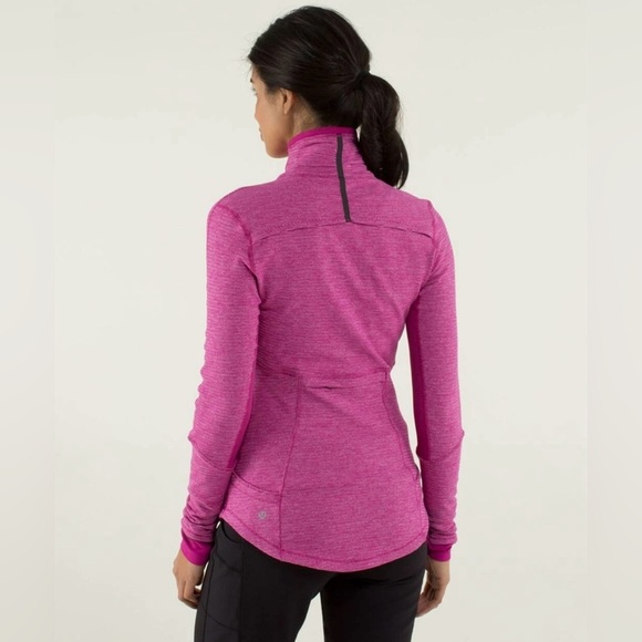 Lululemon Base Runner 1/2 Zip Raspberry Pique Pink Rulu Long Sleeve Size 6 - Picture 10 of 15
